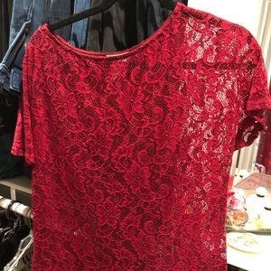 Red lace tee shirt